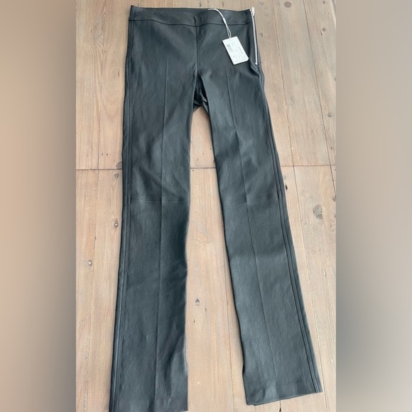 Helmut Lang slit-cuff black lamb leather trousers NWT - Picture 8 of 12